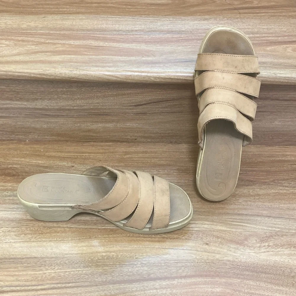 White Mountain GENIE Brown Clogs Sandals size 9M - Picture 2 of 10